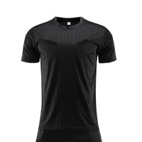 Großhandel Sublimations-Polyester Kurzarm-Trikots Professionelle Fußball-Spiel- und Trainings-Schiedsrichter-Uniform Set für Erwachsene