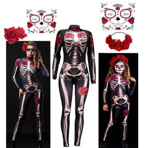 Bambino adulto un pezzo giorno della rosa morta Bodycon Costume di Halloween JCDR-003 - Product Image 5