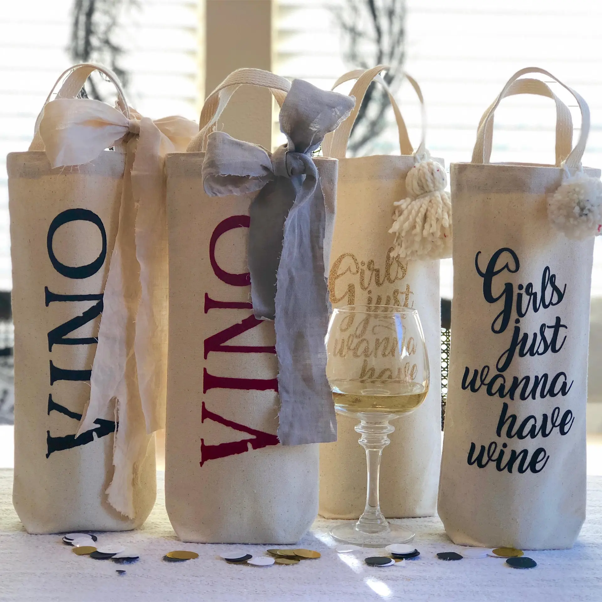 Venta al por mayor, producto en oferta, bolsa de lona para botella de vino, logotipo personalizado encerado, bolsa de lona de algodón para vino