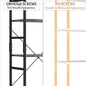 Étagère ouverte moderne, étagère de rangement autoportante, présentoir multifonctionnel, bibliothèque en bambou à 5 niveaux - Product Image 4