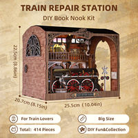 Maison de poupée en bois et puzzle 3D « Rail de ferrovia » - Jeu de puzzle éducatif DIY pour enfants et collectionneurs adultes