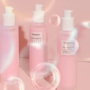 Label Pribadi Kosmetik Korea Alami Cuci Wajah Lembut Busa Lembut Pembersih Wajah Pembersih Jelly Air Mawar Merah Muda