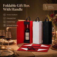 Boîte cadeau pliable de luxe avec poignée en corde, emballage en carton personnalisé avec logo pour vin, spiritueux, parfums, cosmétiques et cadeaux d'entreprise