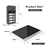 Tuya App WiFi Touchscreen Videodeurtelefoon 1080p 2-draads AHD Slimme Ringcamera Waterdicht met bel voor buitengebruik, hotel en thuis