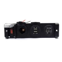 Prise USB 12V, panneau de prises, disjoncteurs pré-câblés, interrupteur, voltmètre numérique, chargeur USB double étanche, équipement électrique