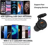 Tomacorriente USB de 12V - 90W (Máx.) con Doble Puerto QC4.0 PD y Carga Rápida 3.0 para Coche