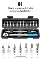 Kit d'outils de réparation de vélo, clé dynamométrique 1/4 2-24Nm, multifonction durable pour vélos de route et de montagne 7GO