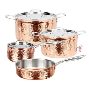 Nhà máy sang trọng Cookware sets chậu và Chảo Kitchen Ware triply thép không gỉ Cooking Pot Set