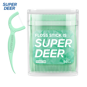 Superdeer Thanh Niên tươi xỉa dính 50 cái/hộp PE nhựa uhmwpe răng Làm sạch chăm sóc răng miệng Nha Khoa xỉa PLA xử lý siêu xỉa - Product Image 1