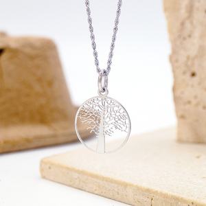Colliers pendentifs <span class=keywords><strong>Arbre</strong></span> <span class=keywords><strong>de</strong></span> <span class=keywords><strong>Vie</strong></span> en <span class=keywords><strong>Argent</strong></span> Sterling <span class=keywords><strong>Massif</strong></span> 925, Bijoux Personnalisés, Grand Charme <span class=keywords><strong>Arbre</strong></span> Simple - Product Image 4