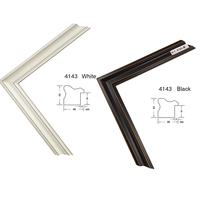 Cadre en bois 4143, moulure W43mm, noir et blanc, durable, élégant, moderne, classique américain, baroque, en pin, carré, pour peinture