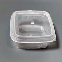 Gobelet à sauce carré multi-tailles personnalisé avec couvercle, contenant jetable en plastique PP transparent pour sushi, salade, jus