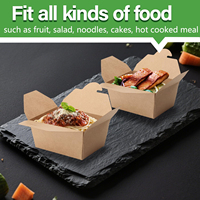 Un carton de 500 boîtes à lunch en papier kraft recyclable et enduit, emballage alimentaire brun à emporter