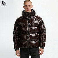 Veste matelassée surdimensionnée en polyamide brillant matelassée personnalisée pour l'hiver