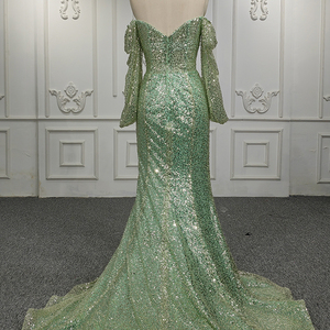 9901-1 Nouvelle robe de soirée élégante au design tendance, dentelle à perles, applique sirène, paillettes, robe de soirée - Product Image 4