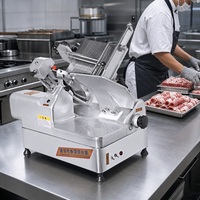 Trancheuse à viande congelée électrique commerciale à double moteur, automatique, avec épaisseur réglable et aiguiseur de lames, pour restaurant de fondue