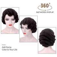 Perruque courte en fibre haute température, style Finger Wave, sans lacet, pour femmes, idéale pour cosplay, anime, fête, costume