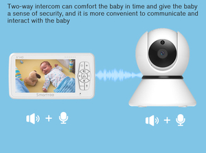 Caméra de surveillance pour bébé sans fil Smartree Made in China, vision nocturne, interphone bidirectionnel, 720P, 5.0 pouces - Product Image 5