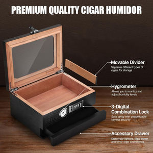 Vente en gros de boîtes de rangement pour cigares en bois faites à la main avec logo personnalisé boîtes à cigares en bois à lacets modèle d'armoire fabricant direct - Product Image 5