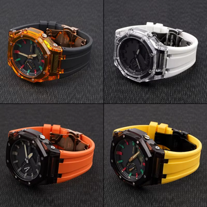 Accessoires de montre, bracelet en caoutchouc FKM, boîtier transparent en PC, ensemble bracelet de montre - Product Image 5
