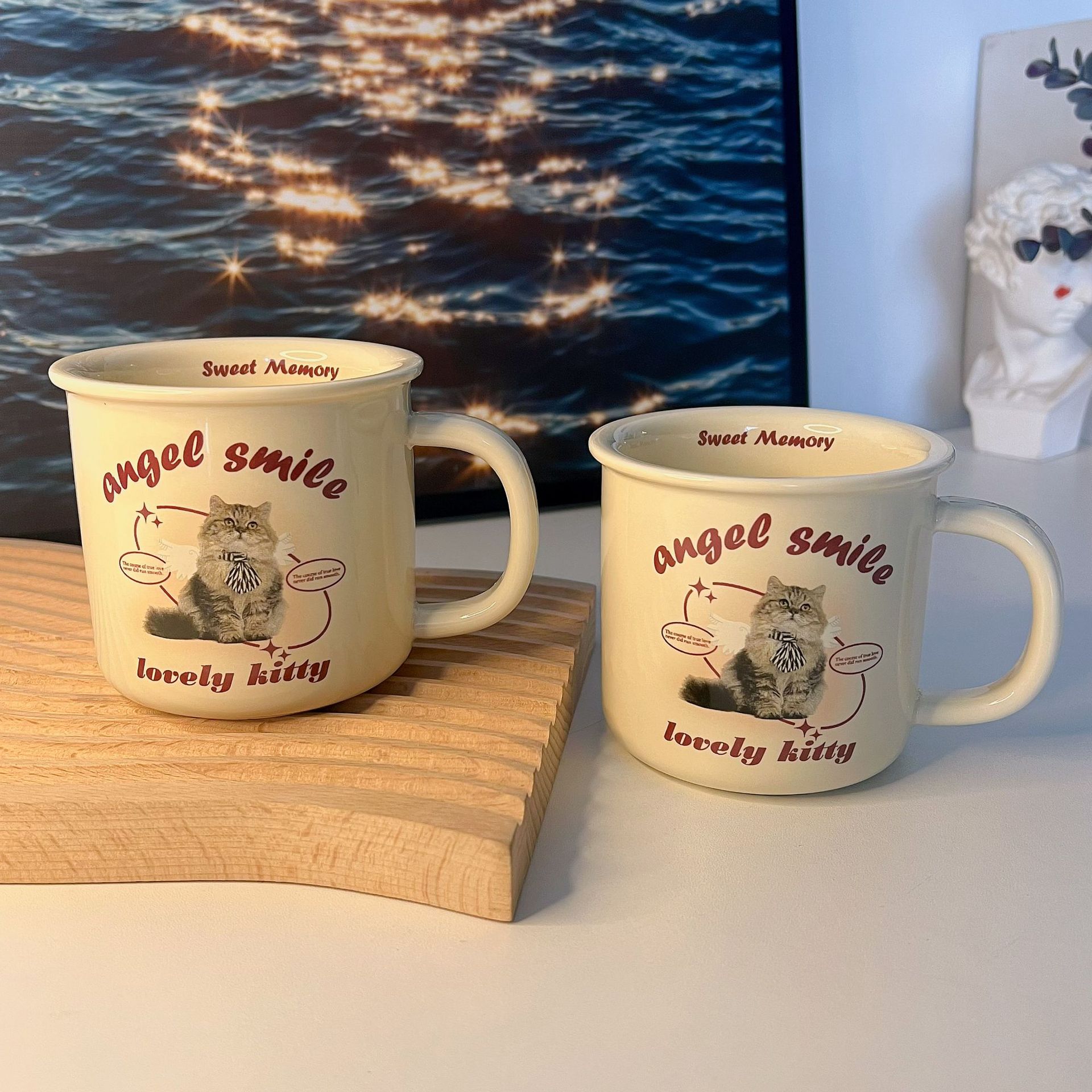 2022 Retro 300ml Cat Ceramic Coffee Mug - Nordic Milk Porcelain