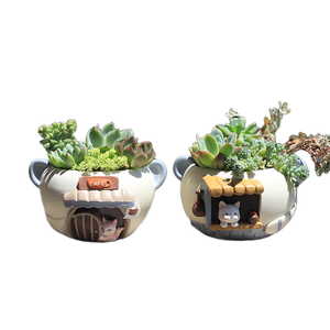 Maceta Pequeña con Diseño Creativo de Gato de Dibujos Animados, para Suculentas, Decoración de Oficina o Balcón, Maceta en Miniatura para Jardinería, OEM ODM - Product Image 2