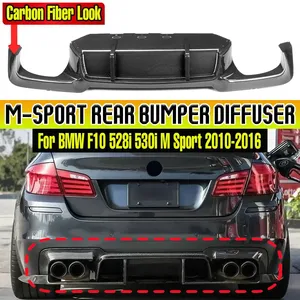 Car Rear Bumper <b>Diffuser</b> Lip Splitter W/ <b>Led</b> Brake Light for BMW F10 528i 530i M Sport 2010-2016 Rear Bumper Spoiler <b>Diffuser</b> - Product Image 1
