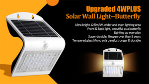 Lampada Solare da Esterno con Sensore PIR, Materiale PC, IP65 Impermeabile, <span class=keywords><strong>Illuminazione</strong></span> Bilaterale, Design Minimalista <span class=keywords><strong>per</strong></span> Ville - Product Image 6