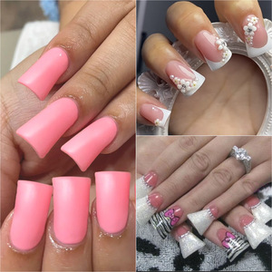 Puntas <span class=keywords><strong>de</strong></span> <span class=keywords><strong>uñas</strong></span> <span class=keywords><strong>de</strong></span> pato, 500 unidades, cápsula acrílica <span class=keywords><strong>de</strong></span> media cubierta, extensión <span class=keywords><strong>de</strong></span> <span class=keywords><strong>uñas</strong></span> transparente y Natural - Product Image 2
