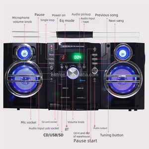 ELETREE Boombox stéréo portable, radio-<span class=keywords><strong>cassette</strong></span> <span class=keywords><strong>CD</strong></span>/AM FM, enregistreur radio-<span class=keywords><strong>cassette</strong></span> et <span class=keywords><strong>CD</strong></span> - Product Image 4