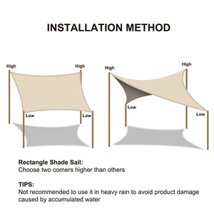 Chất lượng cao vuông không thấm nước Sun Shade buồm tán mái hiên nơi trú ẩn 95% UV khối nước chống vườn bãi đậu xe ngoài trời Patio - Product Image 4