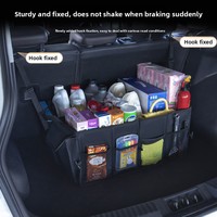 Boîte de rangement pour coffre de voiture, organisateur à compartiments pliables, sac de rangement, style minimaliste, résistant aux chocs, pliable