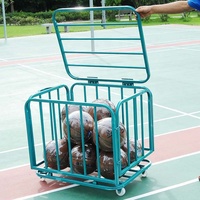KWO-Panier à roulettes en métal pour terrain de sport en plein air, rangement portable, cage de basket-ball pliable pour football, vente en gros