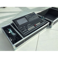 OEM prix d'usine verrouillable gris dur chariot noir amplificateur mousse à l'intérieur DJ 55 tv aluminium flight case pour mixeur vidéo Roland
