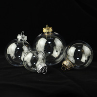 Ornements remplissables DIY, boules transparentes rondes en plastique pour décorations de Noël, de mariage, d'anniversaire et de fête