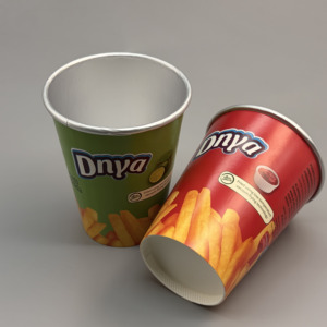High Quality <b>Disposable</b> Coffee Aluminum Foil Paper <b>Cup</b> Custom Logo Single Double Wall for French Fries - Product Image 1