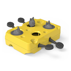 チーズシェイプインタラクティブペットパズルおもちゃトリートディスペンサー付き猫犬用モグラゲームペット製品 - Product Image 6