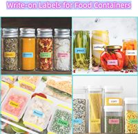 Stiker Warna-warni Tahan Air, Dapat Dihapus, Dapat Ditulisi, untuk Label Nama, Botol Anak, Penyimpanan Dapur, Organisasi Kantor