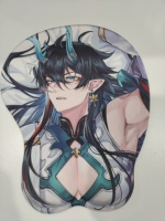 Tapis de souris personnalisé pour hommes et femmes, série de muscles pectoraux masculins, partie du mamelon en 3D, tapis de souris sexy, fille japonaise aux gros seins