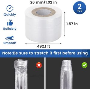 <b>Mini</b> High Gloss Reinforced Grade Stretch Wrap Film Unheated Shrink Wrap Roll for <b>Bottles</b>/Jars Seal Packing - Product Image 2