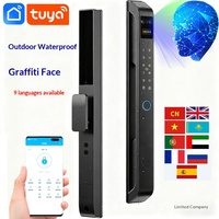 Cerradura Inteligente para Puerta Exterior Tuya con Huella Dactilar, Contraseña, Reconocimiento Facial, Impermeable, de Aluminio, con Conexión Wi-Fi y App Tuya