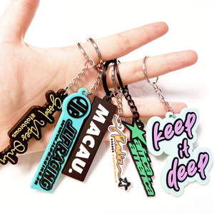 Promotional Business Gift Custom logo Pendants 2d Rubber Key Chains Personalized Keyring Soft Rubber Keychain
