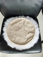 Coussin de siège rond en fourrure de mouton naturelle, moelleux, Long, en laine, pour fauteuil roulant, pour chambre à coucher, voiture et bureau, 1 pièce