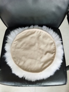 Coussin de siège rond en fourrure de mouton naturelle, moelleux, Long, en laine, <span class=keywords><strong>pour</strong></span> fauteuil roulant, <span class=keywords><strong>pour</strong></span> chambre <span class=keywords><strong>à</strong></span> coucher, voiture et bureau, 1 pièce - Product Image 4