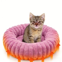 Coussin pour animaux de compagnie en peluche en forme de donut, motif personnalisable, écologique, vente en gros, logo personnalisé, luxe DEMDOM disponible