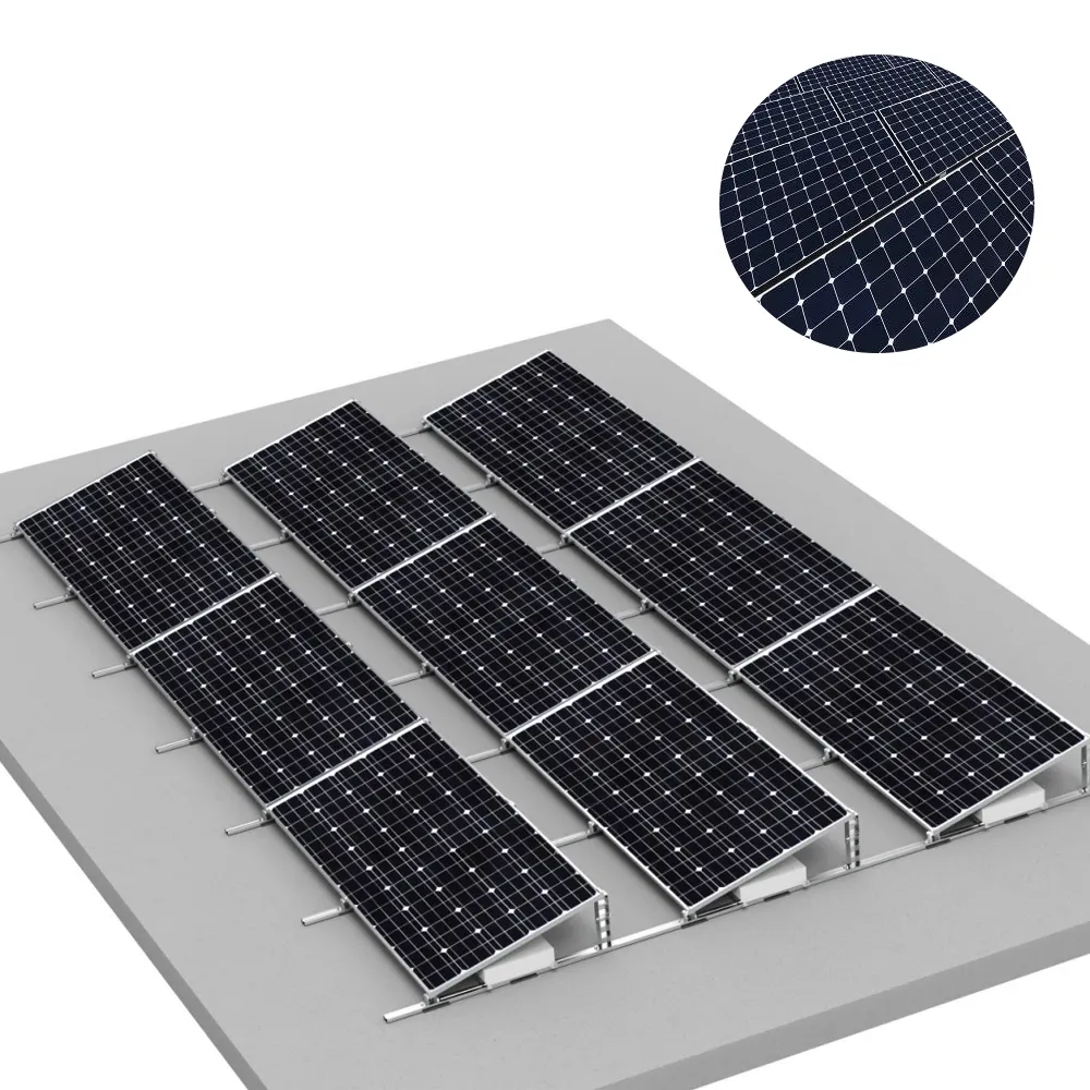 Einfache ballast ierte Solar montages ysteme Fabrik großhandels produkte Flachdach montierte Aluminium montage Solarenergie system