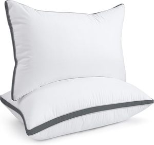 Battre la vente oreiller de lit ergonomique hôtels coton blanc fibre de polyester remplissage lavable sommeil confortable - Product Image 3