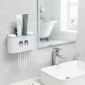 Distributeur automatique de <span class=keywords><strong>dentifrice</strong></span> mural pour salle de bain 2023 <span class=keywords><strong>Ecoco</strong></span> avec 5 porte-brosses à dents pour personnes handicapées - Product Image 2