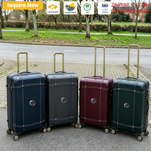 Valise rigide vintage personnalisée, valise à roulettes rétro en <span class=keywords><strong>PC</strong></span> ABS, OEM ODM, bagage de voyage à roulettes, valise légère - Product Image 1