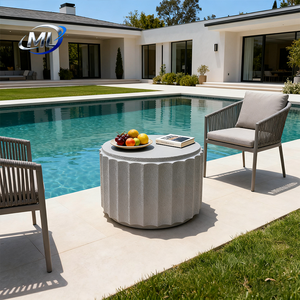 Table basse moderne en fibre de verre pour cour extérieure, petit salon, mobilier de villégiature - Product Image 3